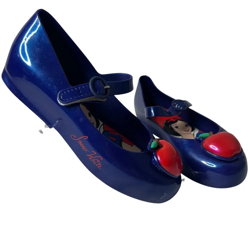 Mini Melissa Snow White Heels Disney Mary Jane Apple Shoes Kids Size 12 USA